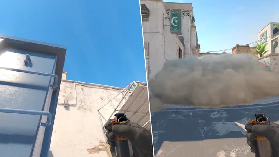 Nades Guide - A site cross smoke from blue box