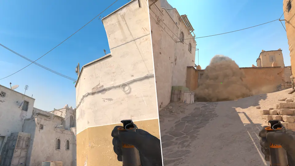 Nades Guide - B Doors Smoke From Top Mid