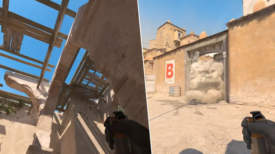 Nades Guide - B Doors Smoke From Upper Tunnels