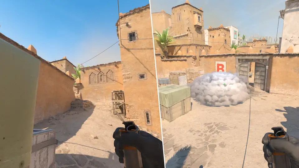 Nades Guide - B Site Cutoff Smoke From Doors2