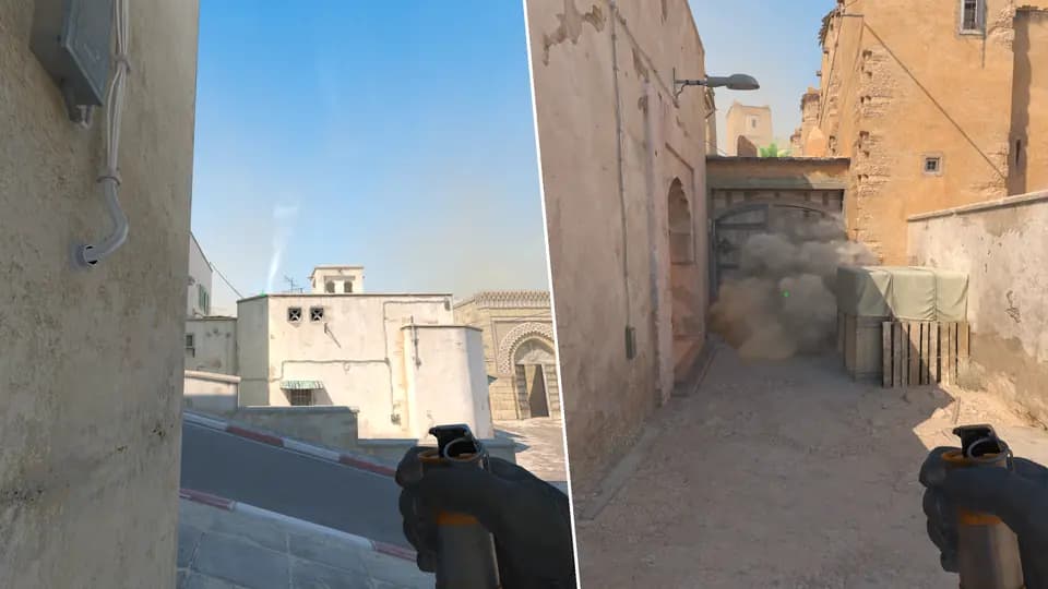 Nades Guide - Mid door smoke from T spawn
