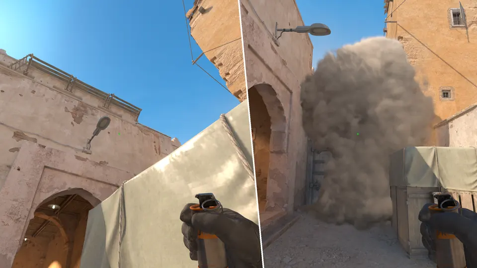 Nades Guide - Mid doors waterfall smoke from xbox