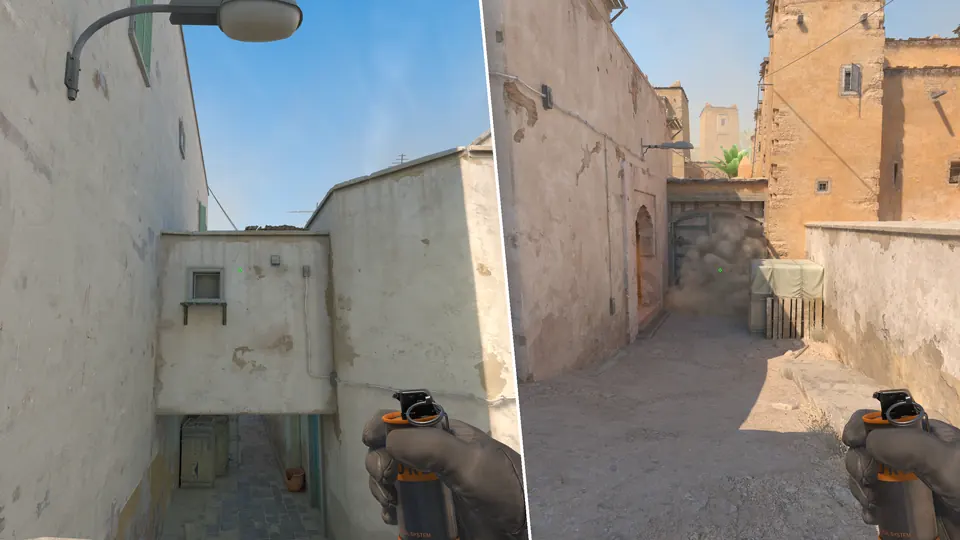 Nades Guide - Mid Doors Smoke From T Spawn2