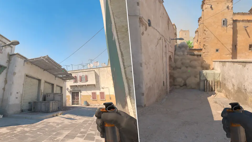 Nades Guide - Mid Doors Smoke From Tire