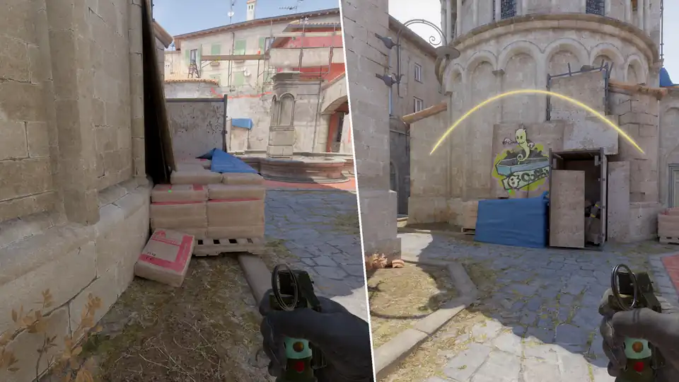 Nades Guide - B Entrance Flash From Coffins