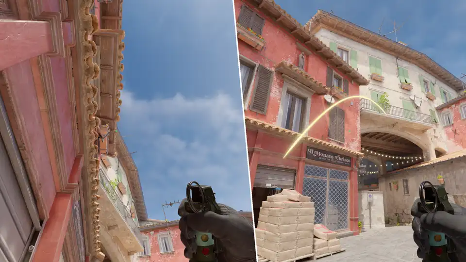 Nades Guide - Banana Pop Flash From Sandbags