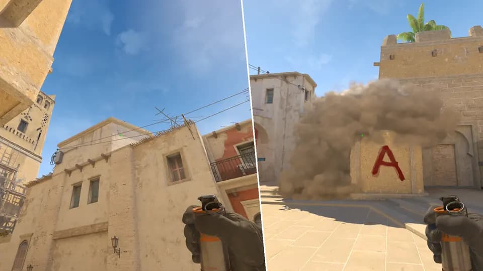 Nades Guide - Stairs Smoke From T Spawn1