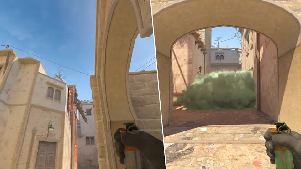 Nades Guide - B Short Smoke From Side Alley(Rush B)