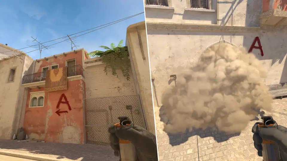 Nades Guide - Fast Connector Smoke from T Spawn